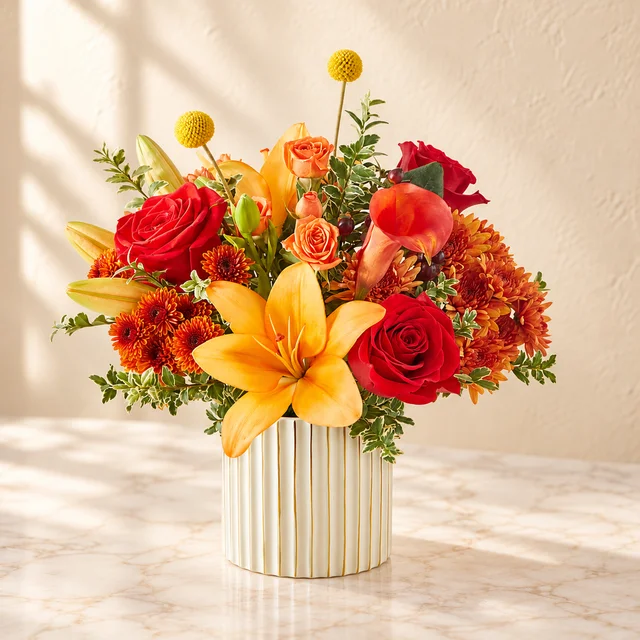 Scarlet Skies Bouquet seasonal floral arrangement