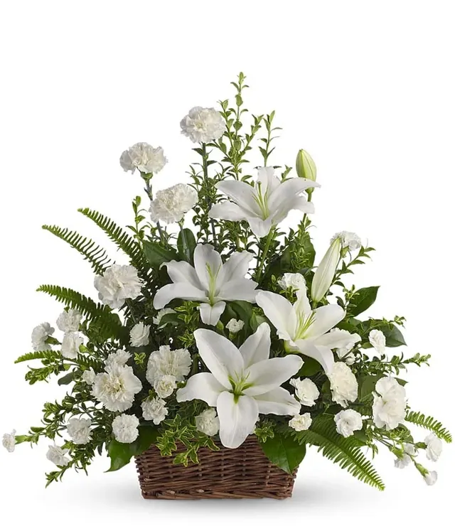 Cream white and ivory service floor basket